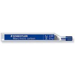 Tubo Staedtler Mars Micro Carbon 250 da 12 mine in grafite - Durezza 2H - Corsa 0,7 mm - Alta resistenza 12pz 12pz