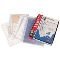 Custodia portadocumenti Folio in PVC liscio Esselte di qualità standard multiforo-16 trasparente
