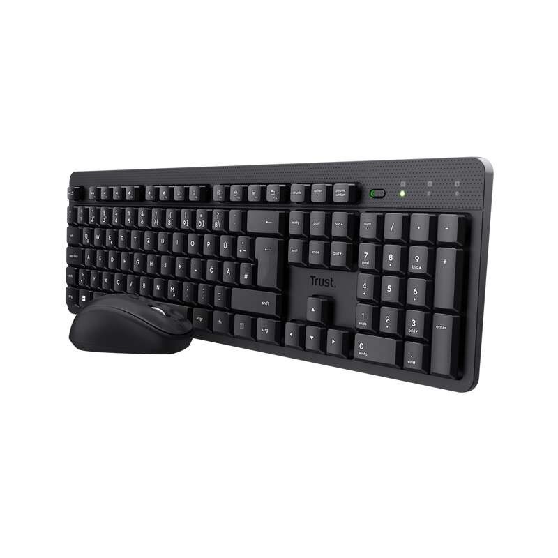 Pacchetto tastiera e mouse wireless e silenzioso Trust TKM-360 - 1600 dpi - 13 tasti multimediali - Colore nero Pacchetto tastiera e mouse wireless e silenzioso Trust TKM-360 - 1600 dpi - 13 tasti multimediali - Colore nero