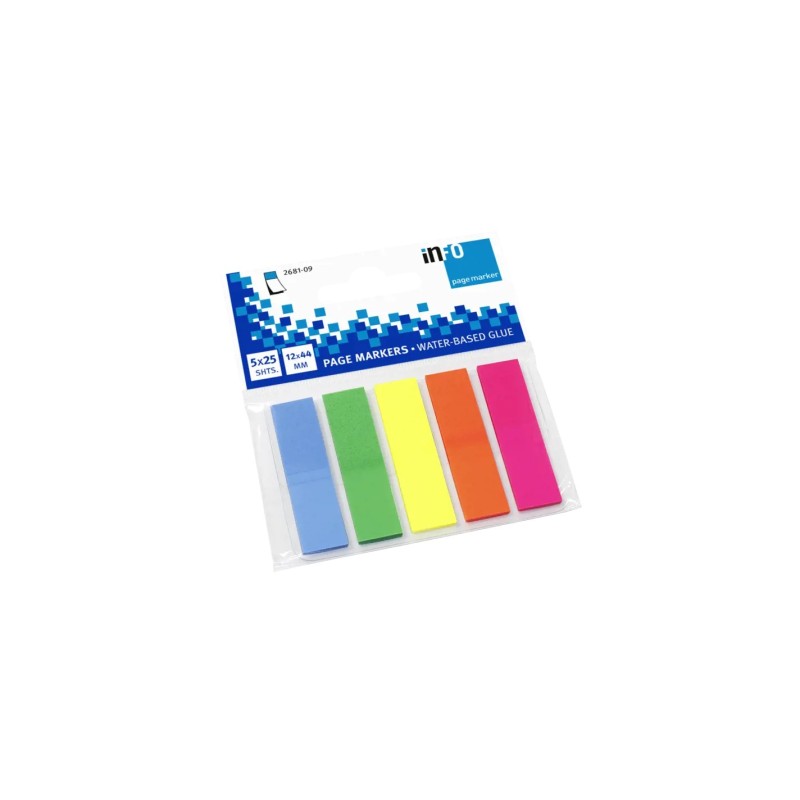 Global Notes inFO Pack de 5 Blocs de 25 Marcadores de Pagina 45 x 12mm - Colores Amarillo, Naranja, Azul, Verde y Rosa Global Notes inFO Pack de 5 Blocs de 25 Marcadores de Pagina 45 x 12mm - Colores Amarillo, Naranja, Azul, Verde y Rosa
