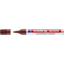 Pennarello indelebile Edding 3000 - Punta tonda da 1,5 mm - Linea tra 1,5 e 3 mm - Ricaricabile - Asciugatura rapida - Colore ma