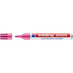 Pennarello indelebile Edding 3000 - Punta tonda da 1,5 mm - Linea tra 1,5 e 3 mm - Ricaricabile - Asciugatura rapida - Colore ro