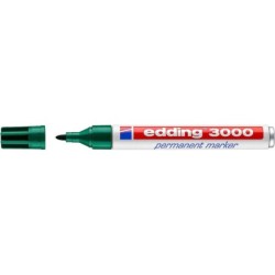 Pennarello indelebile Edding 3000 - Punta tonda da 1,5 mm - Linea tra 1,5 e 3 mm - Ricaricabile - Asciugatura rapida - Colore ve