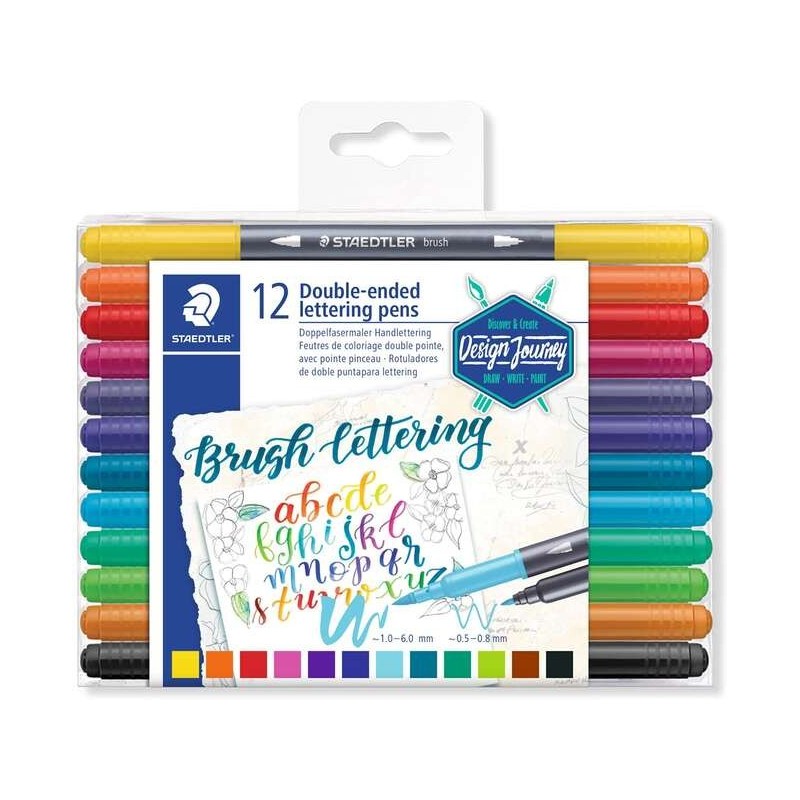 Staedtler 3004 Confezione da 12 pennarelli a doppia punta per scritte - Colori assortiti Staedtler 3004 Confezione da 12 pennarelli a doppia punta per scritte - Colori assortiti
