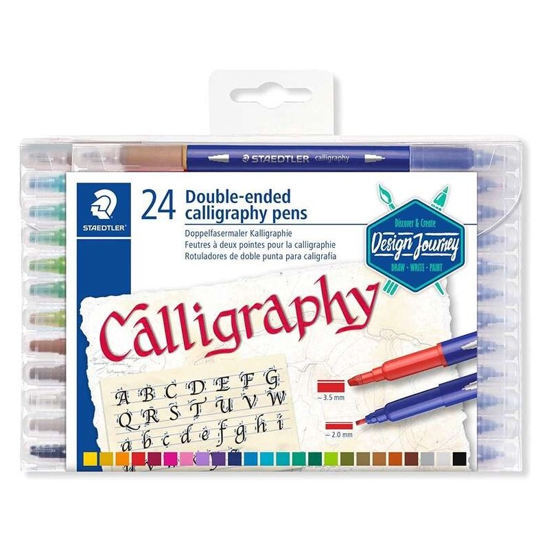 Staedtler 3005 Pack de 24 Rotuladores de Doble Punta para Caligrafia - Colores Surtidos Staedtler 3005 Pack de 24 Rotuladores de Doble Punta para Caligrafia - Colores Surtidos