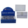 Porta nome Bismark con clip e spilla - trasparente 50pz 50pz