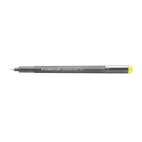 Staedtler Pigment Liner 308 Pennarello calibrato - Tratto 0,3 mm - Asciugatura rapida - Colore giallo 10pz 10pz