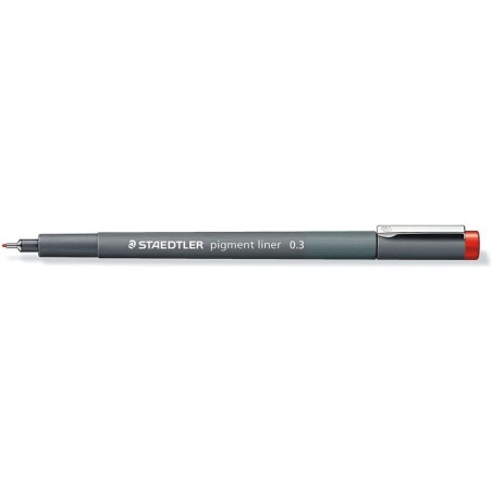 Staedtler Pigment Liner 308 Pennarello calibrato - Tratto 0,3 mm - Asciugatura rapida - Colore rosso 10pz 10pz