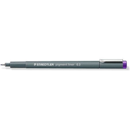 Staedtler Pigment Liner 308 Pennarello calibrato - Tratto 0,3 mm - Asciugatura rapida - Colore viola 10pz 10pz