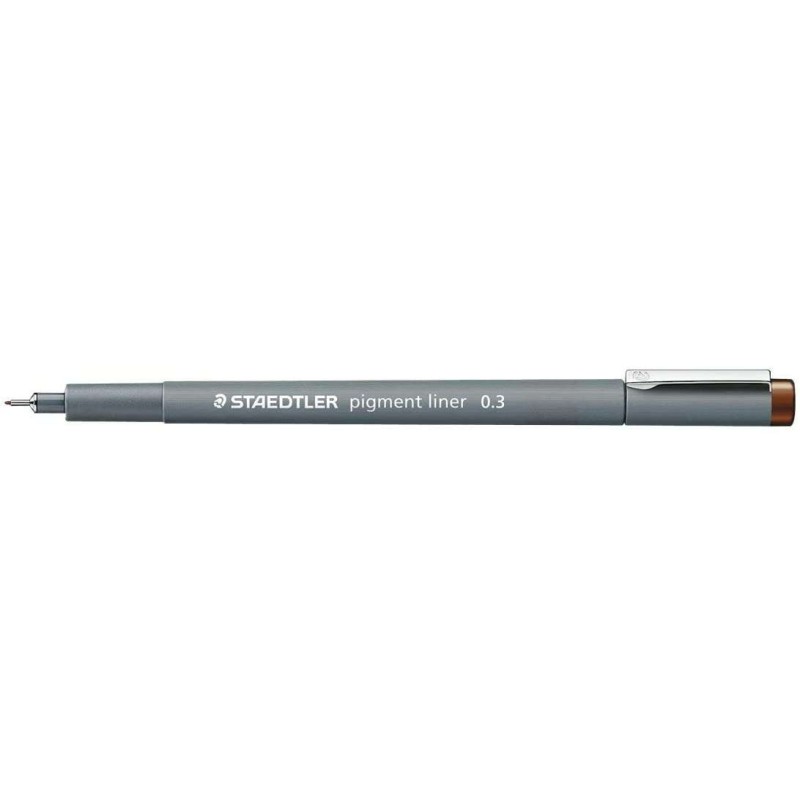 Staedtler Pigment Liner 308 Pennarello calibrato - Tratto 0,3 mm - Asciugatura rapida - Colore marrone 10pz 10pz