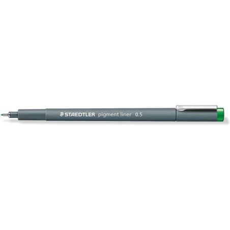Staedtler Pigment Liner 308 Pennarello calibrato - Tratto 0,5 mm - Asciugatura rapida - Colore verde 10pz 10pz