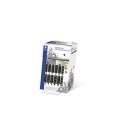 Staedtler Pigment Liner 308 Expositor de 60 Rotuladores Calibrados - Diversas Anchuras de Trazo - Secado Rapido - Color Negro