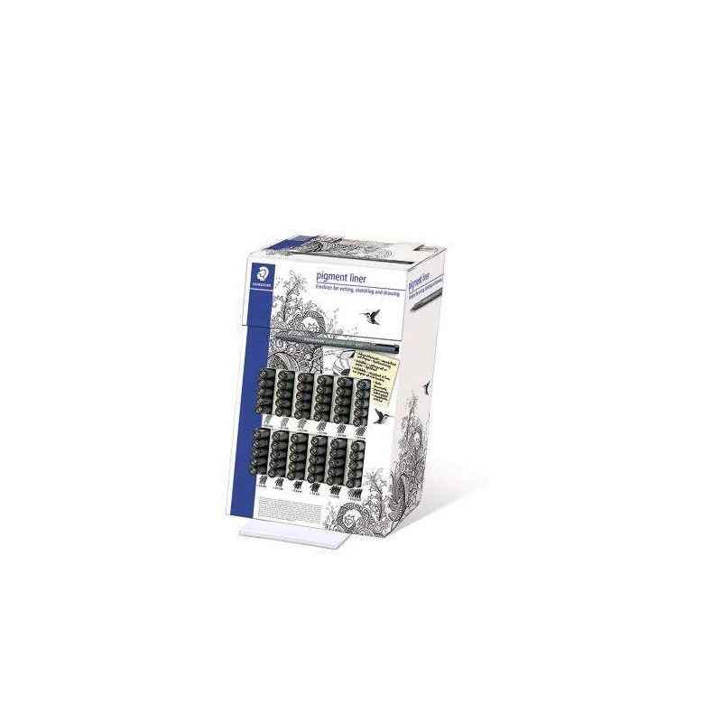 Staedtler Pigment Liner 308 Expositor de 60 Rotuladores Calibrados - Diversas Anchuras de Trazo - Secado Rapido - Color Negro Staedtler Pigment Liner 308 Expositor de 60 Rotuladores Calibrados - Diversas Anchuras de Trazo - Secado Rapido - Color Negro