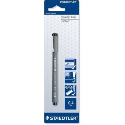 Staedtler Pigment Liner 308 Blister con pennarello calibrato - Tratto 0,4 mm - Punta ondulata in metallo - Colore nero