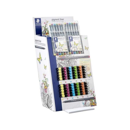 Staedtler Pigment Liner 308 Display con 60 pennarelli + 10 custodie - Colori assortiti