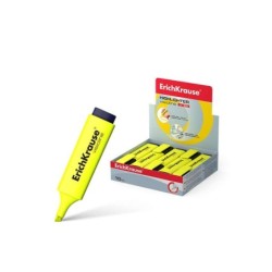 Erichkrause Visioline V-20 - Marcador de Texto - Punta Biselada - Tinta Fluorescente a Base de Agua - Color Amarillo