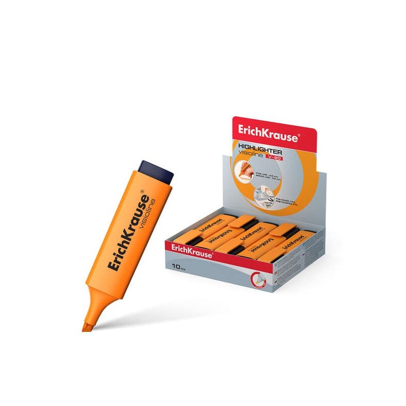 Erichkrause Visioline V-20 - Pennarello per testo fluorescente - Punta a scalpello - Colore arancione 10pz 10pz Erichkrause Visioline V-20 - Pennarello per testo fluorescente - Punta a scalpello - Colore arancione 10pz 10pz