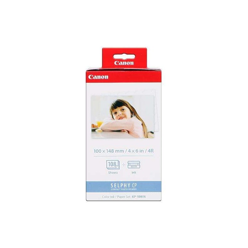 Canon KP-108IN Value Pack di inchiostro originale - 108 fogli di carta fotografica 100 x 148 mm - 3115B001 Canon KP-108IN Value Pack di inchiostro originale - 108 fogli di carta fotografica 100 x 148 mm - 3115B001