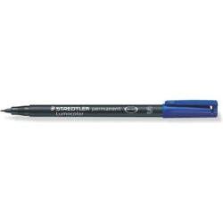 Staedtler Lumocolor Permanent 313 Pennarello indelebile punta fine - Tratto 0,4 mm circa - Asciugatura rapida - Colore blu 10pz 