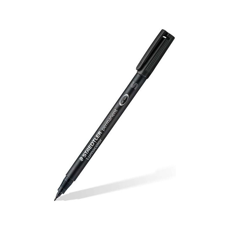 Staedtler Lumocolor Permanent 313 Pennarello indelebile a punta fine - Tratto 0,4 mm - Asciugatura rapida - Colore nero 10pz 10p Staedtler Lumocolor Permanent 313 Pennarello indelebile a punta fine - Tratto 0,4 mm - Asciugatura rapida - Colore nero 10pz 10p