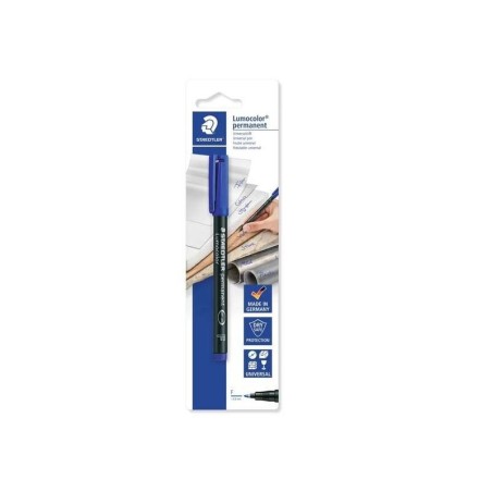 Staedtler Lumocolor 318 Rotulador Permanente - Trazo de 0.6mm Aprox - Secado Rapido - Color Azul