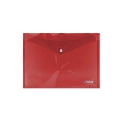 Ingraf Sobre con Cierre de Broche - Polipropileno - Tamaño A4 - Color Rojo