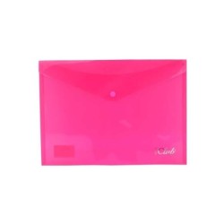 Ingraf Sobre con Cierre de Broche - Polipropileno - Tamaño A4 - Color Rosa