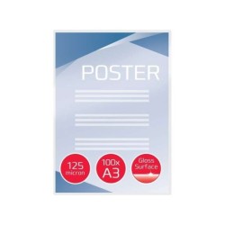 GBC Confezione da 100 Portafogli A3 Laminati Lucidi - Alta Qualità - 125 Micron - Trasparente