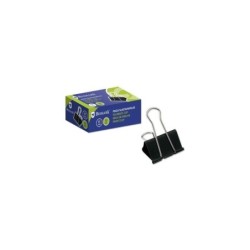 Bismark Pack de 12 Pinzas Sujetapapeles Metalicas de 51mm - Pala Abatible - Color Negro