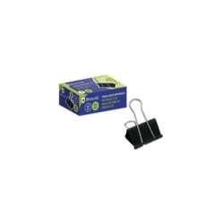 Bismark Pack de 12 Pinzas Sujetapapeles Metalicas de 32mm - Pala Abatible - Color Negro