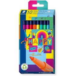 Staedtler Triplus Color 323 Confezione da 10 pennarelli a punta fine - Tratto 1 mm circa - Inchiostro a base acqua - Colori asso