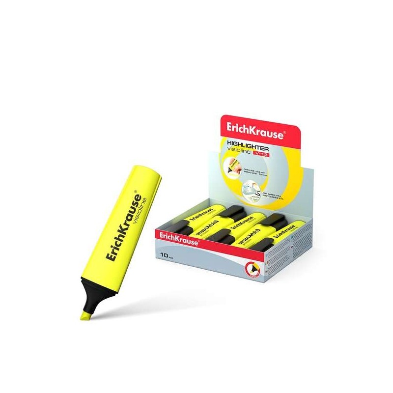 Erichkrause Visioline V-12 - Pennarello per testo con punta a scalpello - Inchiostro fluorescente a base d'acqua - Colore giallo Erichkrause Visioline V-12 - Pennarello per testo con punta a scalpello - Inchiostro fluorescente a base d'acqua - Colore giallo