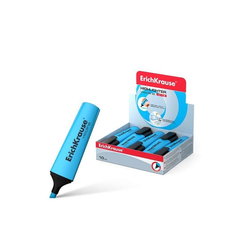 Erichkrause Visioline V-12 - Pennarello per testo con punta a scalpello - Inchiostro fluorescente a base d'acqua - Colore blu 10 Erichkrause Visioline V-12 - Pennarello per testo con punta a scalpello - Inchiostro fluorescente a base d'acqua - Colore blu 10