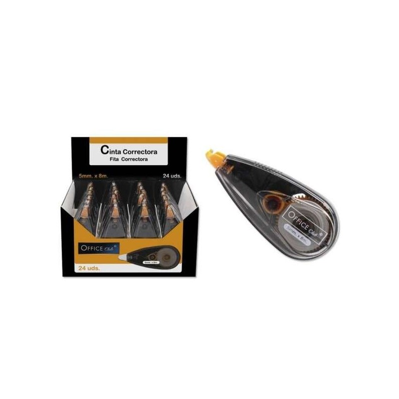 Office Club Cinta Correctora 5mm x 8m - Cuerpo Transparente - Forma Ergonomica Office Club Cinta Correctora 5mm x 8m - Cuerpo Transparente - Forma Ergonomica