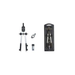 Faber-Castell Compas de Ajuste Rapido - Articulaciones en ambos Brazos - Accesorios de Recambio - Adaptador Universal