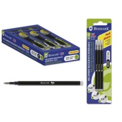 Bismark Fix Confezione da 3 ricariche per penne cancellabili - Punta fine 0,7 mm - Colore nero
