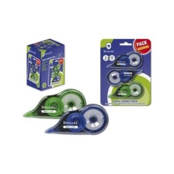 Bismark Pack de 3 Cintas Correctoras 5mm x 12m - Cuerpo Transparente - Forma Ergonomica