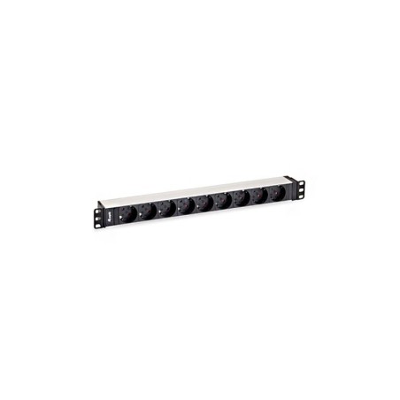 Dotare la multipresa in alluminio di 9 Shucko per il montaggio su rack 19" 1U - Cavo da 1,80 m