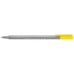 Staedtler Triplus Fineliner 334 Pennarello punta fine - Tratto da 0,3 mm - Inchiostro a base acqua - Colore giallo 10pz 10pz