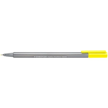 Staedtler Triplus Fineliner 334 Pennarello Punta Fine - Tratto da 0,3 mm - Inchiostro a base d'acqua - Colore Giallo Neon 10pz 1