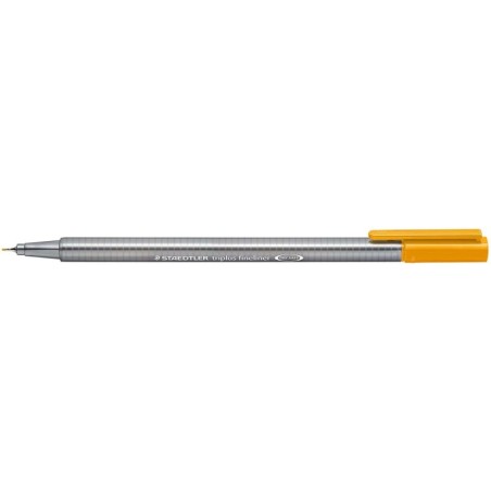 Staedtler Triplus Fineliner 334 Pennarello Punta Fine - Tratto da 0,3 mm - Inchiostro a base d'acqua - Colore Ocra Dorato 10pz 1