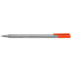 Staedtler Triplus Fineliner 334 Pennarello Punta Fine - Tratto da 0,3 mm - Inchiostro a base d'acqua - Colore Rosso Neon 10pz 10