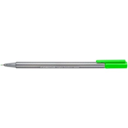 Staedtler Triplus Fineliner 334 Pennarello Punta Fine - Tratto da 0,3 mm - Inchiostro a base d'acqua - Colore Verde Neon 10pz 10