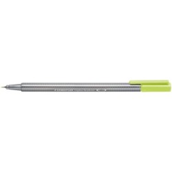 Staedtler Triplus Fineliner 334 Pennarello Punta Fine - Tratto da 0,3 mm - Inchiostro a base d'acqua - Colore Verde Lime 10pz 10