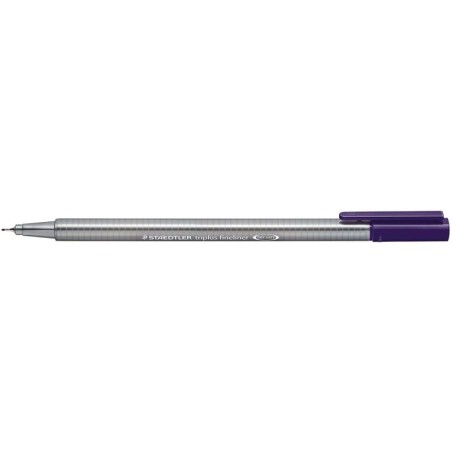 Staedtler Triplus Fineliner 334 Pennarello Punta Fine - Tratto da 0,3 mm - Inchiostro a base acqua - Colore viola rossastro 10pz