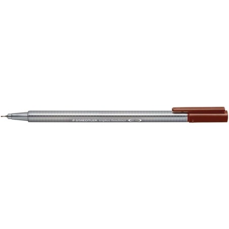 Staedtler Triplus Fineliner 334 Pennarello Punta Fine - Linea da 0,3 mm - Inchiostro a base d'acqua - Colore Marrone Van Dyck 10