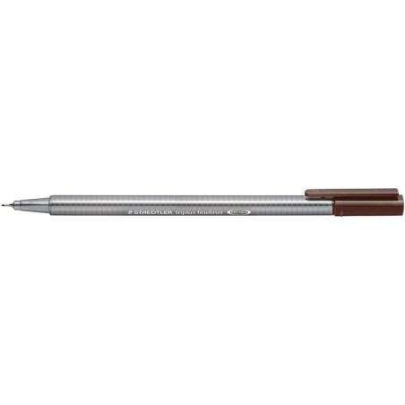 Staedtler Triplus Fineliner 334 Rotulador de Punta Fina - Trazo de 0.3mm - Tinta Base de Agua - Color Sepia Calido