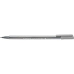 Staedtler Triplus Fineliner 334 Rotulador de Punta Fina - Trazo de 0.3mm - Tinta Base de Agua - Color Gris Plata