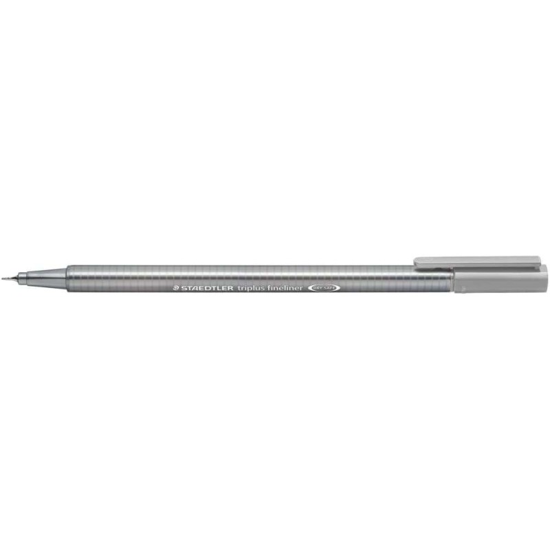 Staedtler Triplus Fineliner 334 Pennarello Punta Fine - Linea da 0,3 mm - Inchiostro a base d'acqua - Colore Grigio Argento 10pz Staedtler Triplus Fineliner 334 Pennarello Punta Fine - Linea da 0,3 mm - Inchiostro a base d'acqua - Colore Grigio Argento 10pz