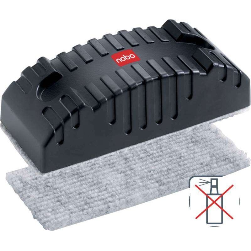 Nobo Borrador Magnetico para Pizarra Blanca - Borra en Seco - Elimina Residuos de Tinta y Suciedad - Color Negro Nobo Borrador Magnetico para Pizarra Blanca - Borra en Seco - Elimina Residuos de Tinta y Suciedad - Color Negro
